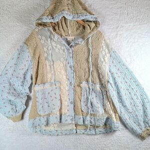 POL- Floral Patchwork Hoodie